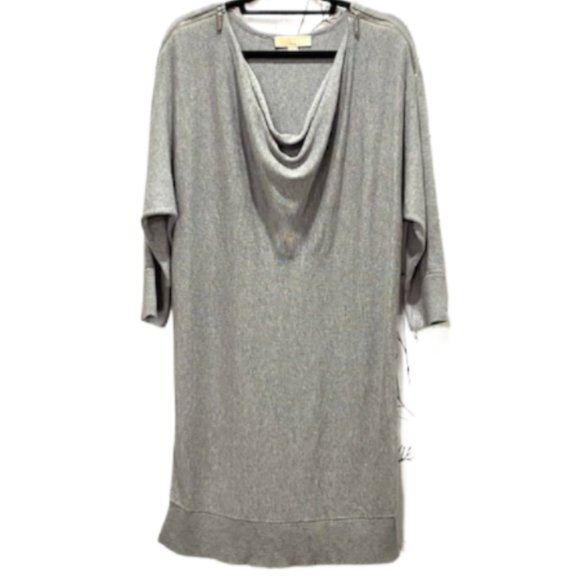 MICHAEL Michael Kors Dresses & Skirts - Michael by Michael Kors Grey Zipper Shoulder Dress Sz Large EUC Drape Neck Gray